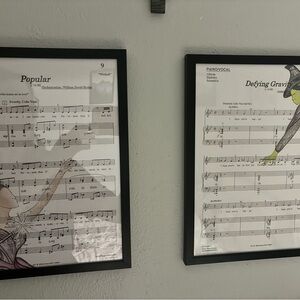 Framed Wicked Musical Sheet Art Set